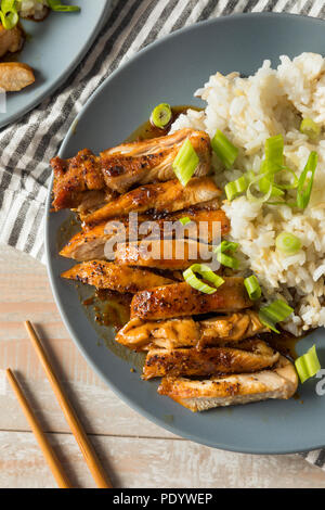 Süße hausgemachte Teriyaki Huhn mit Reis Stockfoto