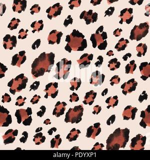 Leopard Spots. Aquarell nahtlose Muster. Fell Stockfoto