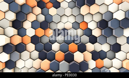 3D-Illustration, dynamischen Hintergrund aus sechseckigen Rohre Stockfoto