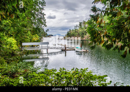 Brentwood Bay Einlass innerhalb der Buchart Gardens Stockfoto