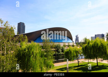 Die Aquatics Centre, Queen Elizabeth Olympic Park, Stratford, London, England Stockfoto