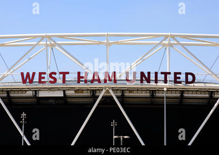 Die Londoner Stadion, Heimat von West Ham United Football Club, Queen Elizabeth Olympic Park, Stratford, London, England Stockfoto