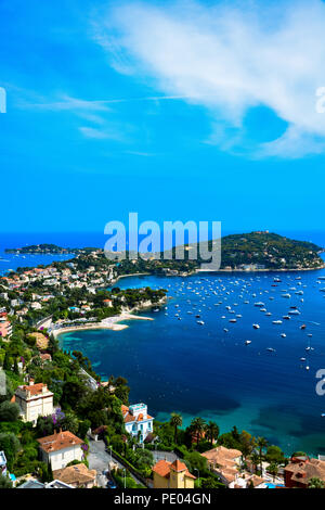 Panoramablick auf die herrliche Cap Ferrat an der Côte D'Azur im Süden Frankreichs Stockfoto