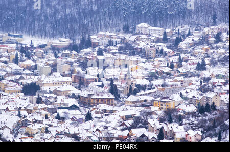 Der Brasov Stadt im Winter Stockfoto