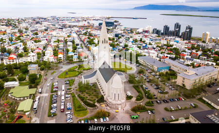 Hallgrimskirkja Kirche, Reykjavik, Island Stockfoto
