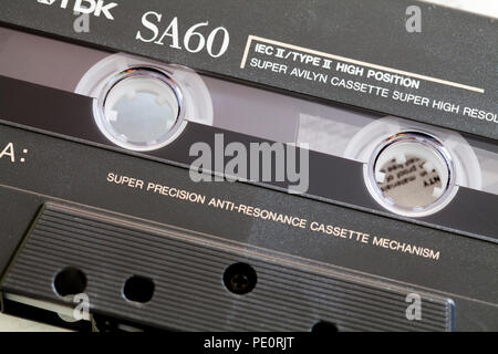 Kompakte Audio Cassette (aka kompakte Kassette, musikkassette) - USA Stockfoto