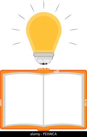 Leer Notebook mit einer Glühbirne Idee Symbol Stock Vektor