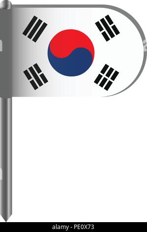 Isolierte Flagge von Südkorea Stock Vektor