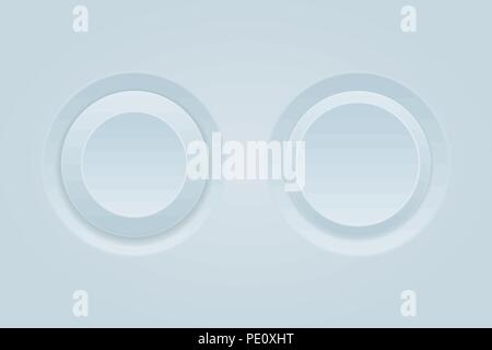 Drucktasten. Runde weiße Kunststoff 3d-Tasten Stock Vektor