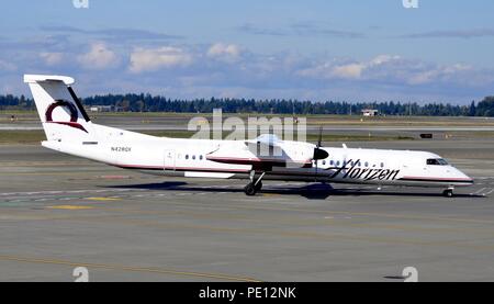 HORIZON AIR/Alaska Airlines BOMBARDIER DHC-8-Q400 REGIONAL AIRLINER Stockfoto