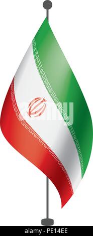 Iran Flagge, Vector Illustration auf weißem Hintergrund Stock Vektor