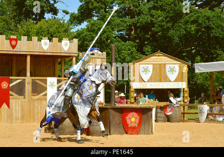 Krieg der Rosen reenactment an der Warwick Castle Stockfoto