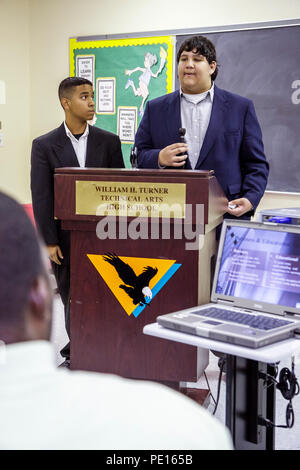 Miami Florida, Liberty City, William Turner Technical Arts High School, Jahresgeschäft, Plan Wettbewerb, Präsentation, Studenten Bildung Schüler yo Stockfoto