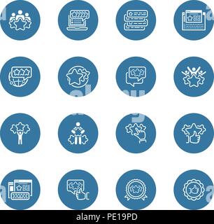 Einfaches Einstellen von Testimonials Symbole Stock Vektor