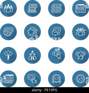 Einfaches Einstellen von Testimonials Symbole Stock Vektor