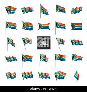 Südafrika Flagge, Vector Illustration auf weißem Hintergrund Stock Vektor