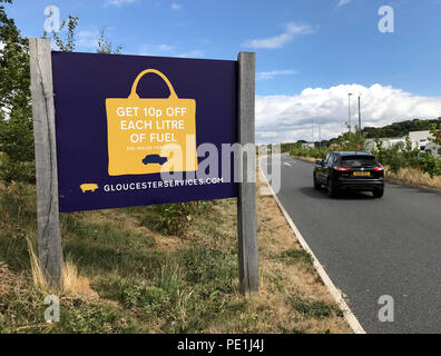 M5 Gloucester Dienstleistungen Tuffley Brookthorpe, Gloucestershire, South West England, UK-Junction 12 / 11 A Stockfoto