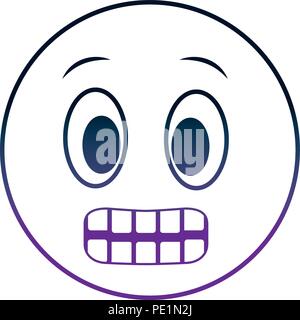 Big smiley Emoji grinsenden Gesicht neon Design Stock Vektor