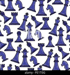 Muster schachfiguren Spiel Strategie Stock Vektor