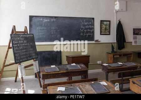 Neu Schulzimmer aus dem Viktorianischen Zeitalter, arbeitshaus Museum, Ripon, North Yorkshire, Großbritannien Stockfoto