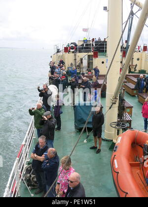 Die SS Shieldhall auf Mittagspause eine Kreuzfahrt in Southampton Gewässer; die größten arbeiten Dampf schiff in Großbritannien, haltbar, aus, die auf den Clyde. Stockfoto