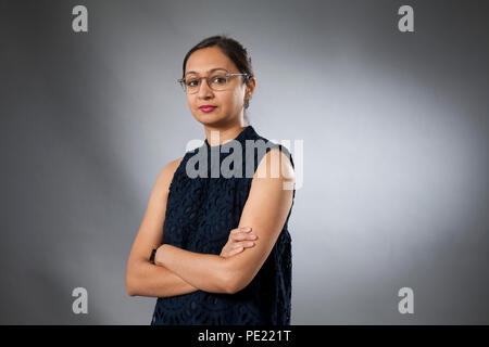 Edinburgh, Großbritannien. 11 August, 2018. Roma Agrawal MBE, der gecharterten Statiker in London, dargestellt an der Edinburgh International Book Festival. Edinburgh, Schottland. Bild von Gary Doak/Alamy leben Nachrichten Stockfoto