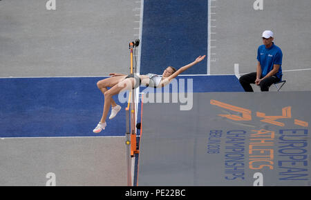 Berlin, Deutschland. 10 Aug, 2018. Imke ONNEN, Deutschland, Aktion, Frauen Finale hoch springen, auf 10.08.2018 Europäische Leichtathletik WM 2018 in Berlin/Deutschland vom 06.08. - 12.08.2018. | Verwendung der weltweiten Kredit: dpa/Alamy leben Nachrichten Stockfoto