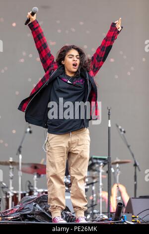 San Francisco, Kalifornien, USA. 11 Aug, 2018. JESSIE REYEZ während Außerhalb landet Musik Festival im Golden Gate Park in San Francisco, Kalifornien Quelle: Daniel DeSlover/ZUMA Draht/Alamy leben Nachrichten Stockfoto