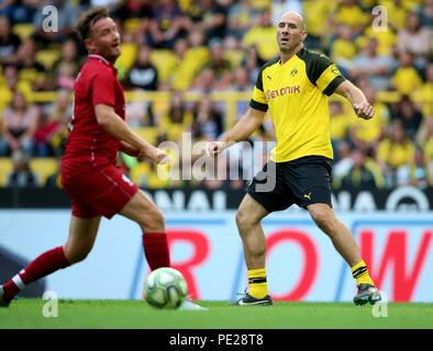 Dortmund, Deutschland. 11 Aug, 2018. firo: 11.08.2018 Fußball, Saison 2017/2018 1.Bundesliga: Borussia Dortmund, Öffner, Single Action, Jan Koller, | Nutzung der weltweiten Kredit: dpa/Alamy leben Nachrichten Stockfoto