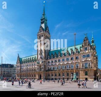 Rathaus (Rathaus) vom Rathausmarkt, Hamburg, Deutschland Stockfoto