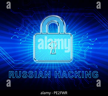 Cybersecurity Hacker Online Cyber-attacken 2d-Abbildung zeigt Digitale Spionage und Verletzung der Sicherheit für Internet Schutz vor Web Hacking Stockfoto