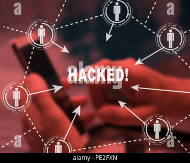 Cybersecurity Hacker Online Cyber-attacken 3d-Abbildung zeigt Digitale Spionage und Verletzung der Sicherheit für Internet Schutz vor Web Hacking Stockfoto