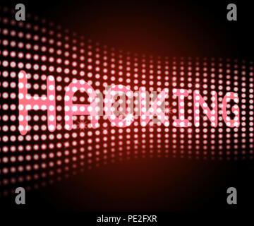 Cybersecurity Hacker Online Cyber-attacken 3d-Abbildung zeigt Digitale Spionage und Verletzung der Sicherheit für Internet Schutz vor Web Hacking Stockfoto