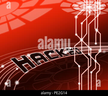 Cybersecurity Hacker Online Cyber-attacken 3d-Abbildung zeigt Digitale Spionage und Verletzung der Sicherheit für Internet Schutz vor Web Hacking Stockfoto