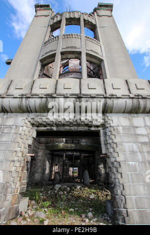 Schließen Sie herauf Foto der Atombombendom (Genbaku Dōmu), Teil des Hiroshima Peace Memorial in Hiroshima, Japan. Stockfoto