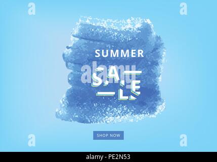 Summer Sale Karte. Horizontale Vorlage für Urlaub Design. Vector Illustration. Stock Vektor