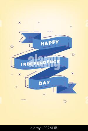 Happy Independence Day vertikale Banner mit Band. Für Urlaub design Vorlage. Vector Illustration. Stock Vektor