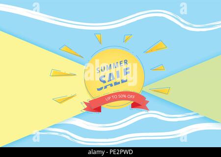Summer Sale Karte. Vector Illustration. Stock Vektor