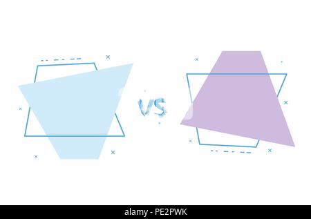 VS-Karte mit leeren geometrischen Formen. Versus Bildschirm Vorlage. Vector Illustration. Stock Vektor