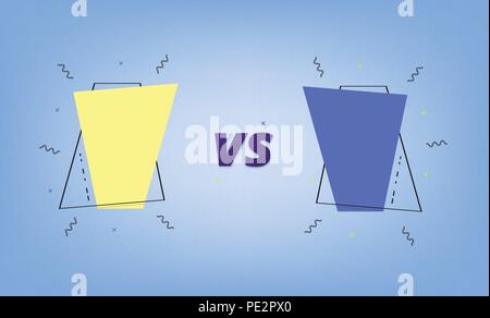 VS-Karte mit leeren geometrischen Banner. Versus Bildschirm Vorlage. Vector Illustration. Stock Vektor