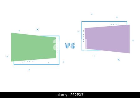 VS-Karte mit leeren geometrischen Formen. Versus Bildschirm Vorlage. Vector Illustration. Stock Vektor