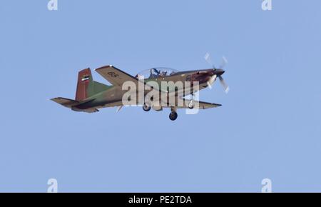 Slowenische Luftwaffe - Pilatus PC-9 M (hudournik) Swift im Jahr 2018 Royal International Air Tattoo Stockfoto