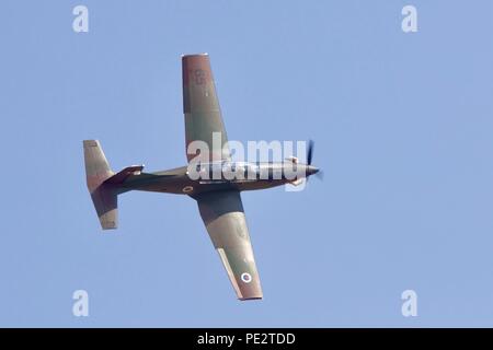 Slowenische Luftwaffe - Pilatus PC-9 M (hudournik) Swift im Jahr 2018 Royal International Air Tattoo Stockfoto