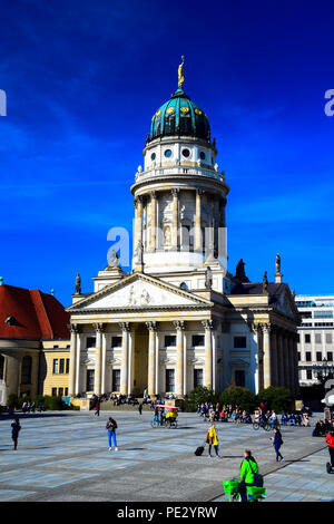 Der Französischer Dom (Französischer Dom) am Gendarmenmarkt in Berlin, Deutschland Stockfoto