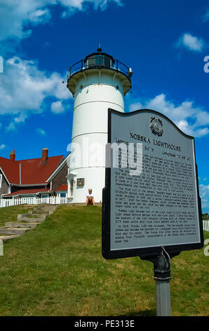 Nobska Leuchtturm, Woods Hole, Cape Cod, Massachusetts, USA Stockfoto