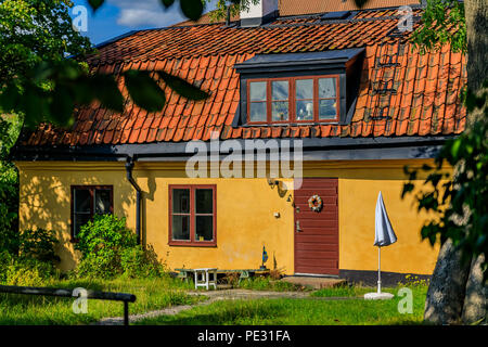 Traditionelle schwedische alten Haus im Herzen von Stockholm, Schweden Stockfoto