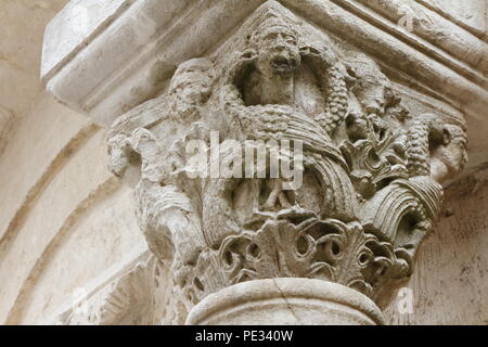 Details von San Giovanni al Sepolcro, Brindisi, Italien Stockfoto