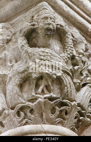 Details von San Giovanni al Sepolcro, Brindisi, Italien Stockfoto