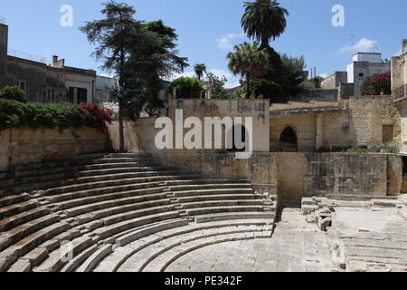 Die römischen Überreste in Lecce, Apulien, Italien Stockfoto