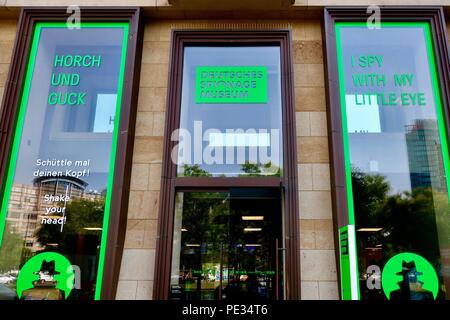 Deutsche Spy Museum, Leipziger Platz, Berlin, Deutschland. August 2018 Stockfoto